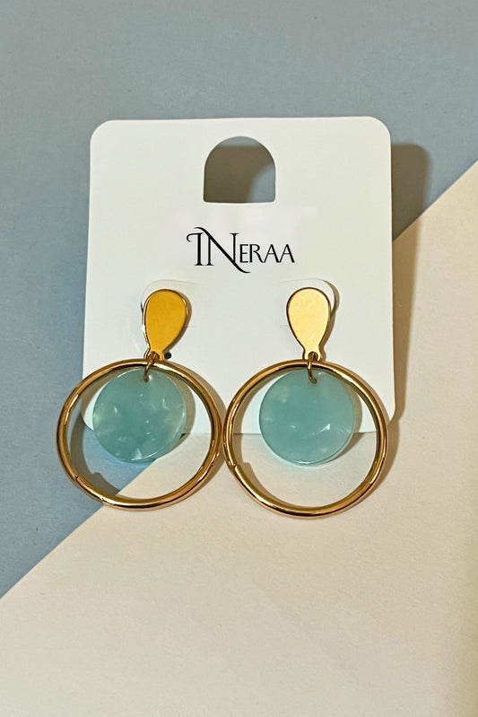 Seafoam Glamour Circular Earrings