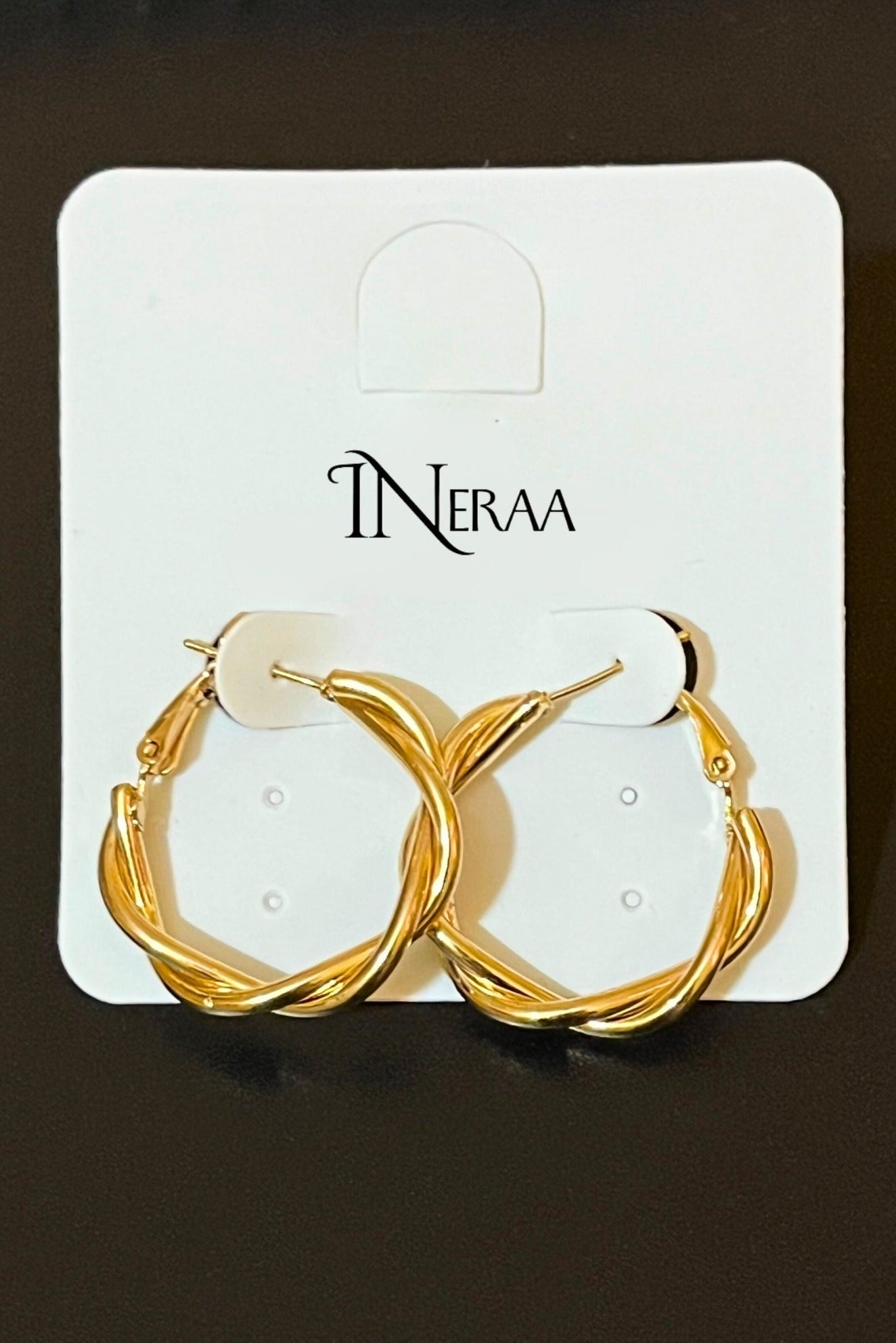 Golden Swirl Hoops Earring