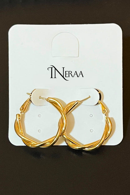 Golden Swirl Hoops Earring