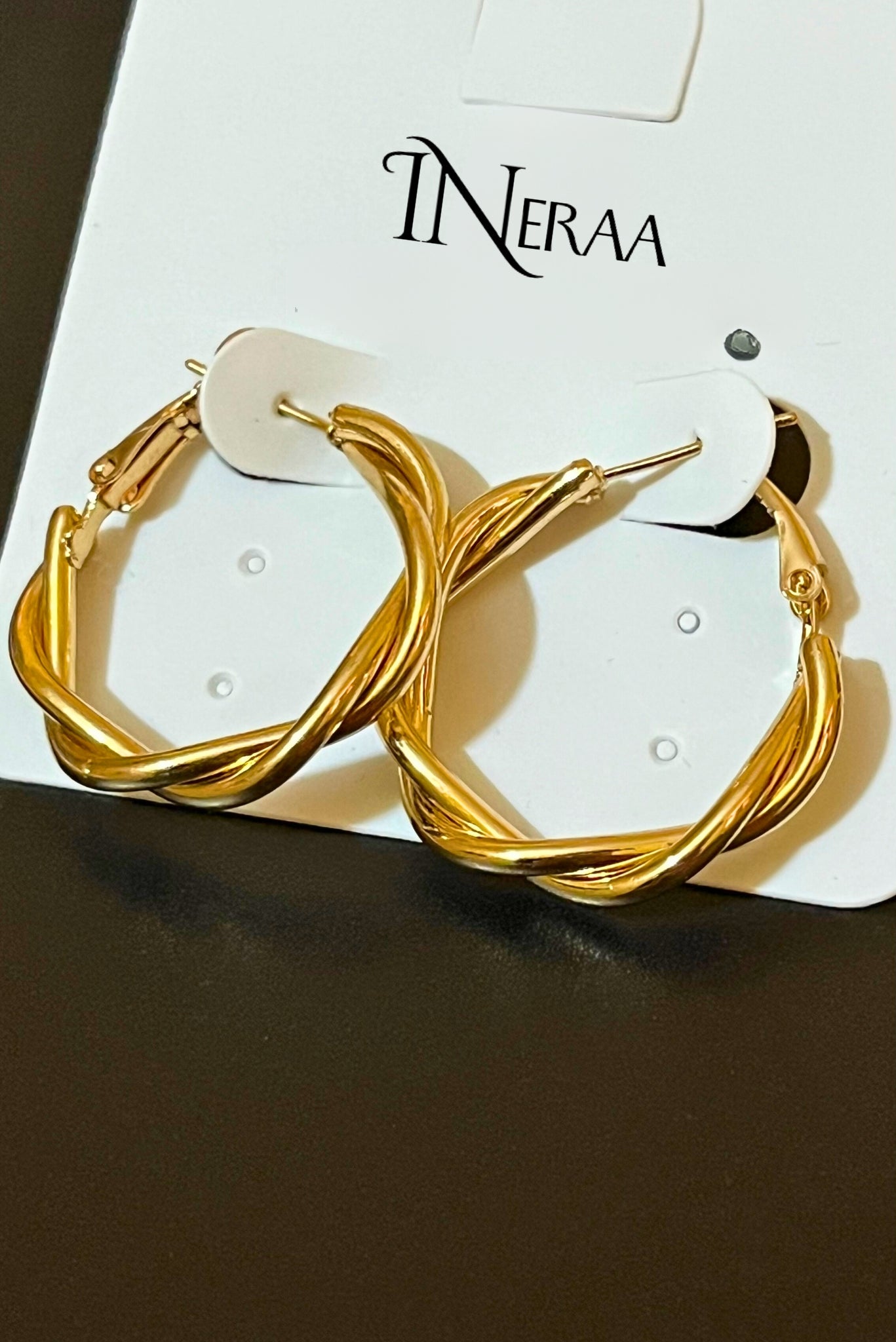 Golden Swirl Hoops Earring