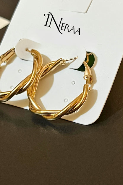 Golden Swirl Hoops Earring