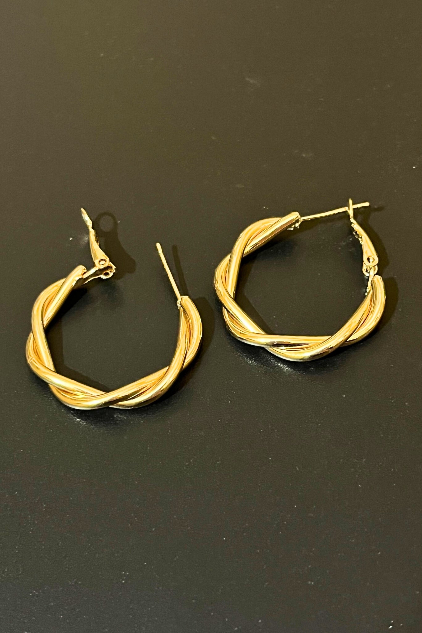 Golden Swirl Hoops Earring