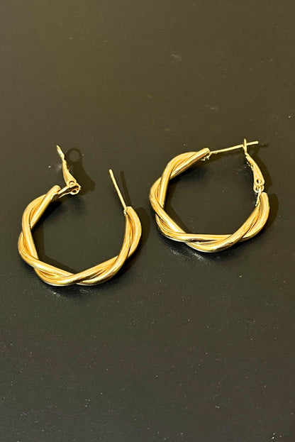 Golden Swirl Hoops Earring