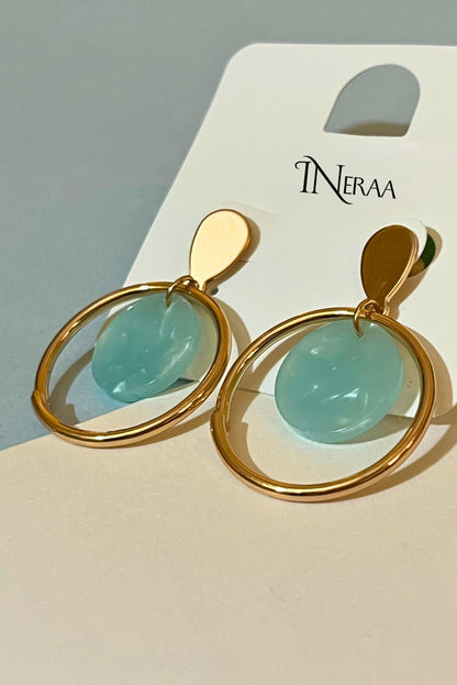 Seafoam Glamour Circular Earrings