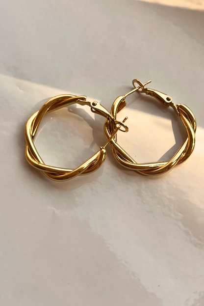 Golden Swirl Hoops Earring