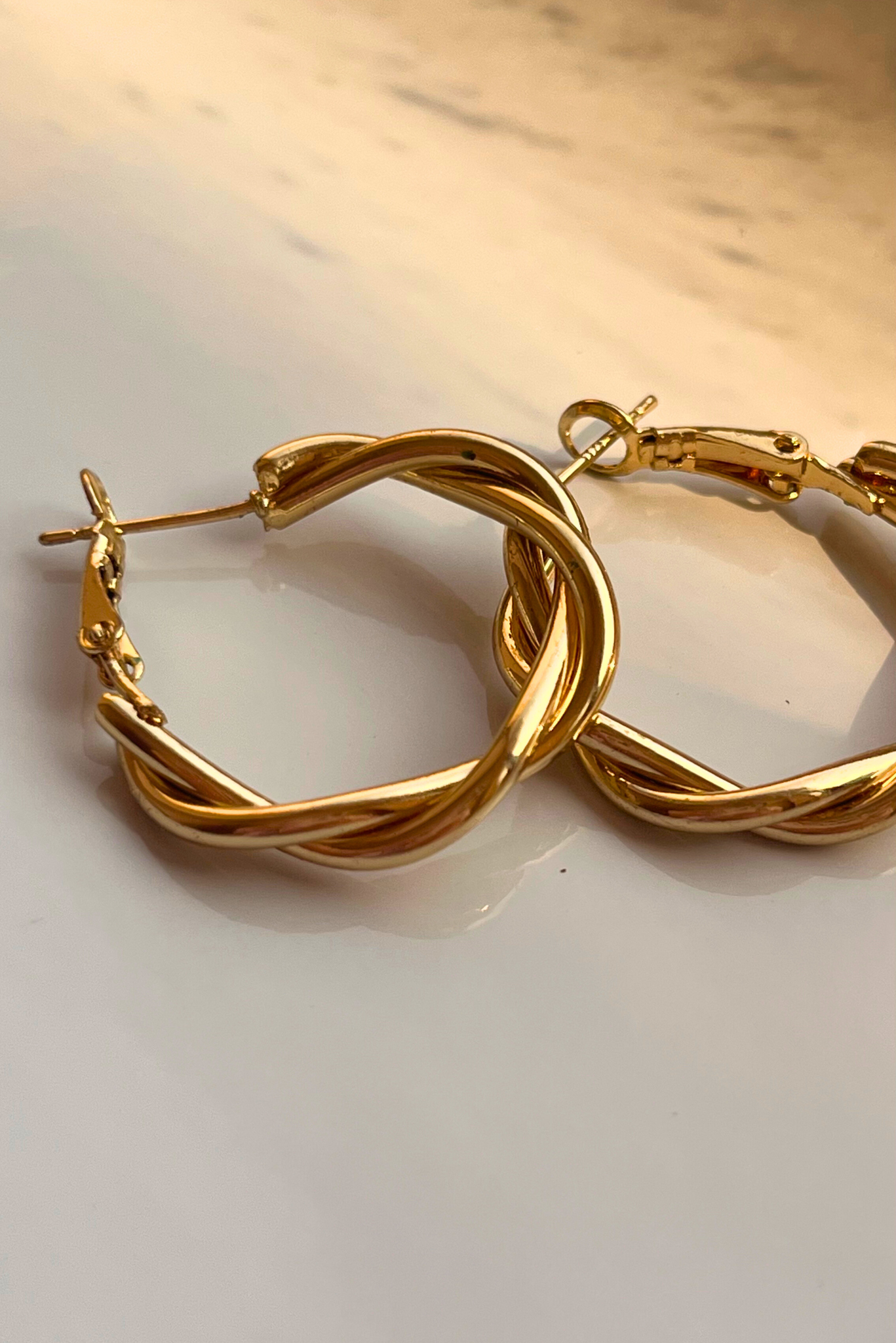 Golden Swirl Hoops Earring