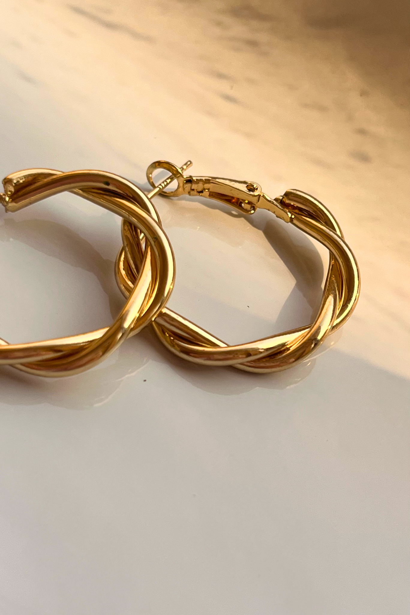 Golden Swirl Hoops Earring