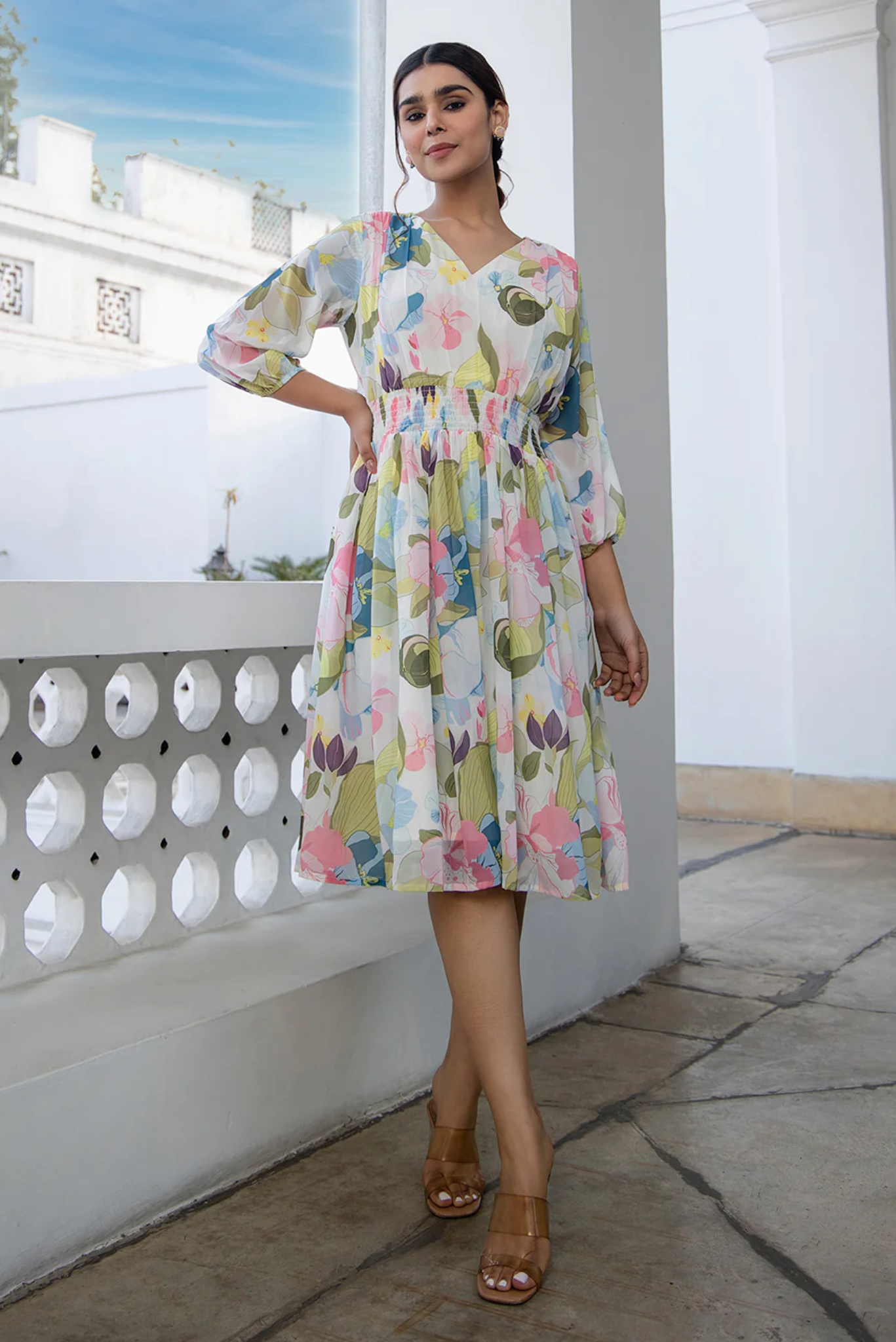 Pastel Garden Fit & Flare Dress