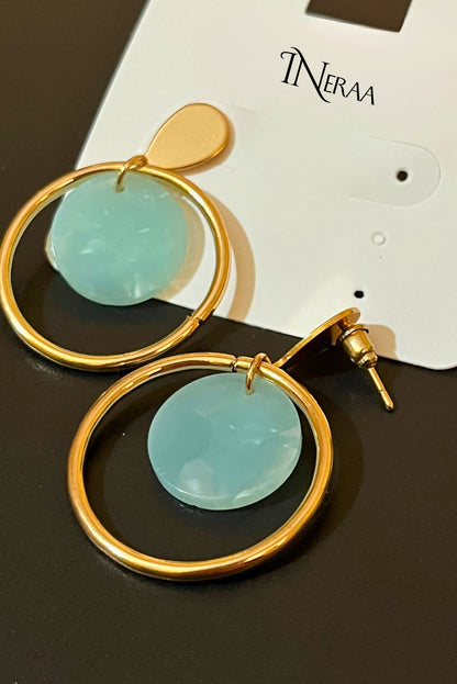 Seafoam Glamour Circular Earrings