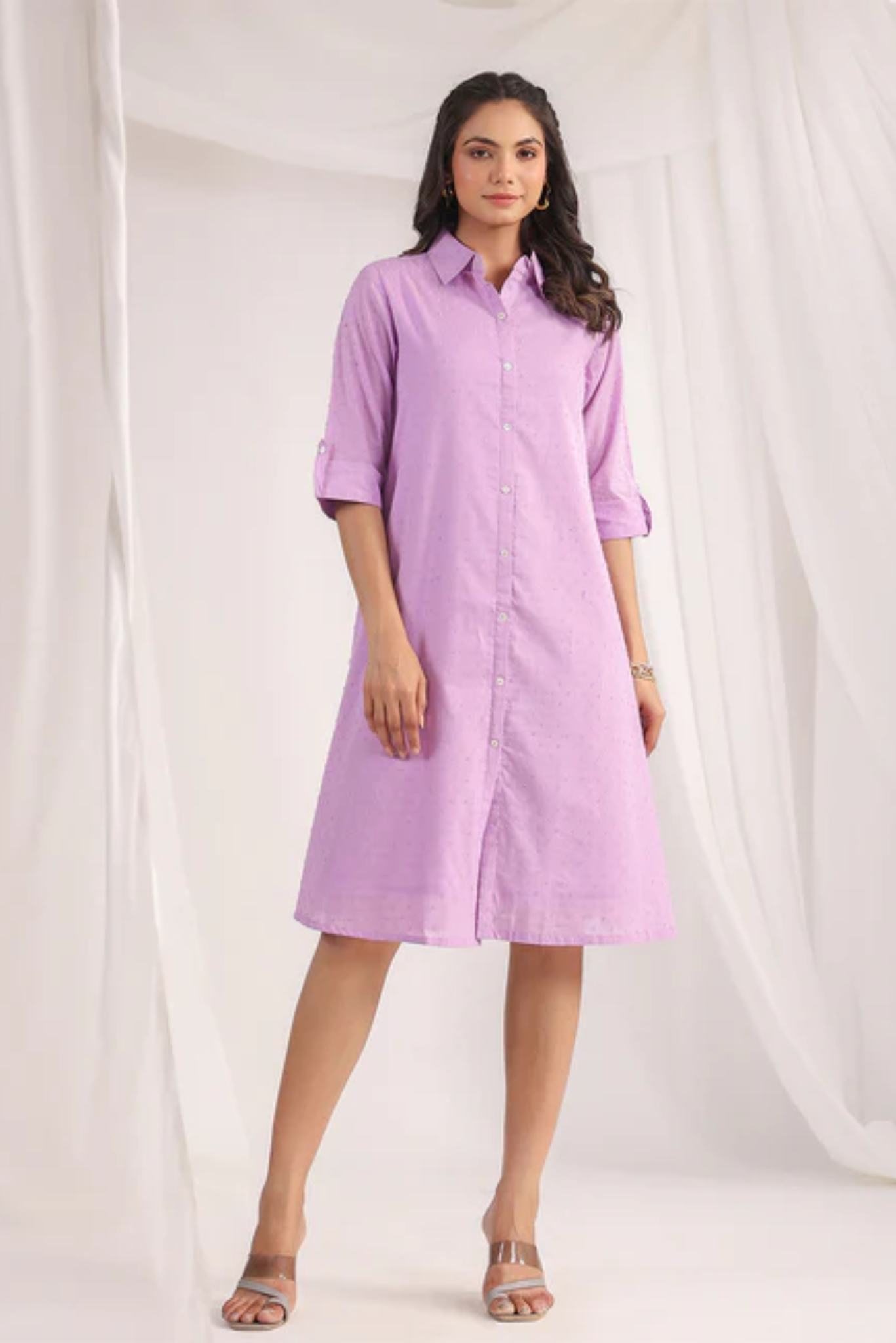 Dreamy Lavender Shirt Dress