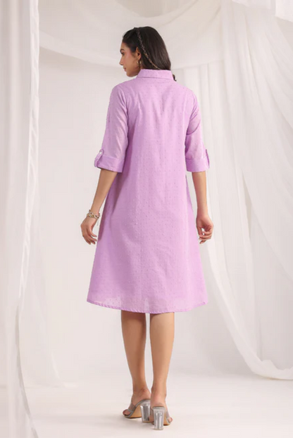 Dreamy Lavender Shirt Dress