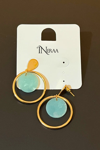 Seafoam Glamour Circular Earrings