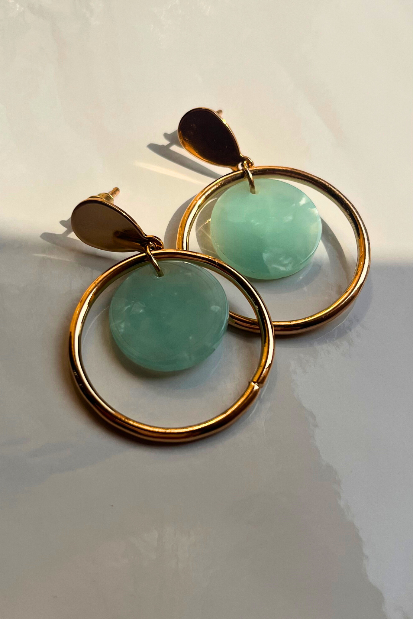 Seafoam Glamour Circular Earrings