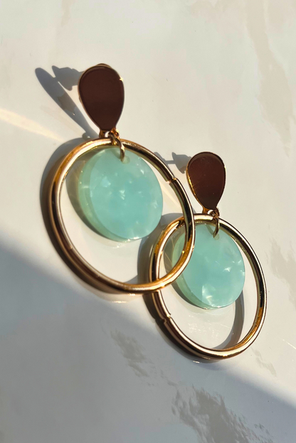 Seafoam Glamour Circular Earrings