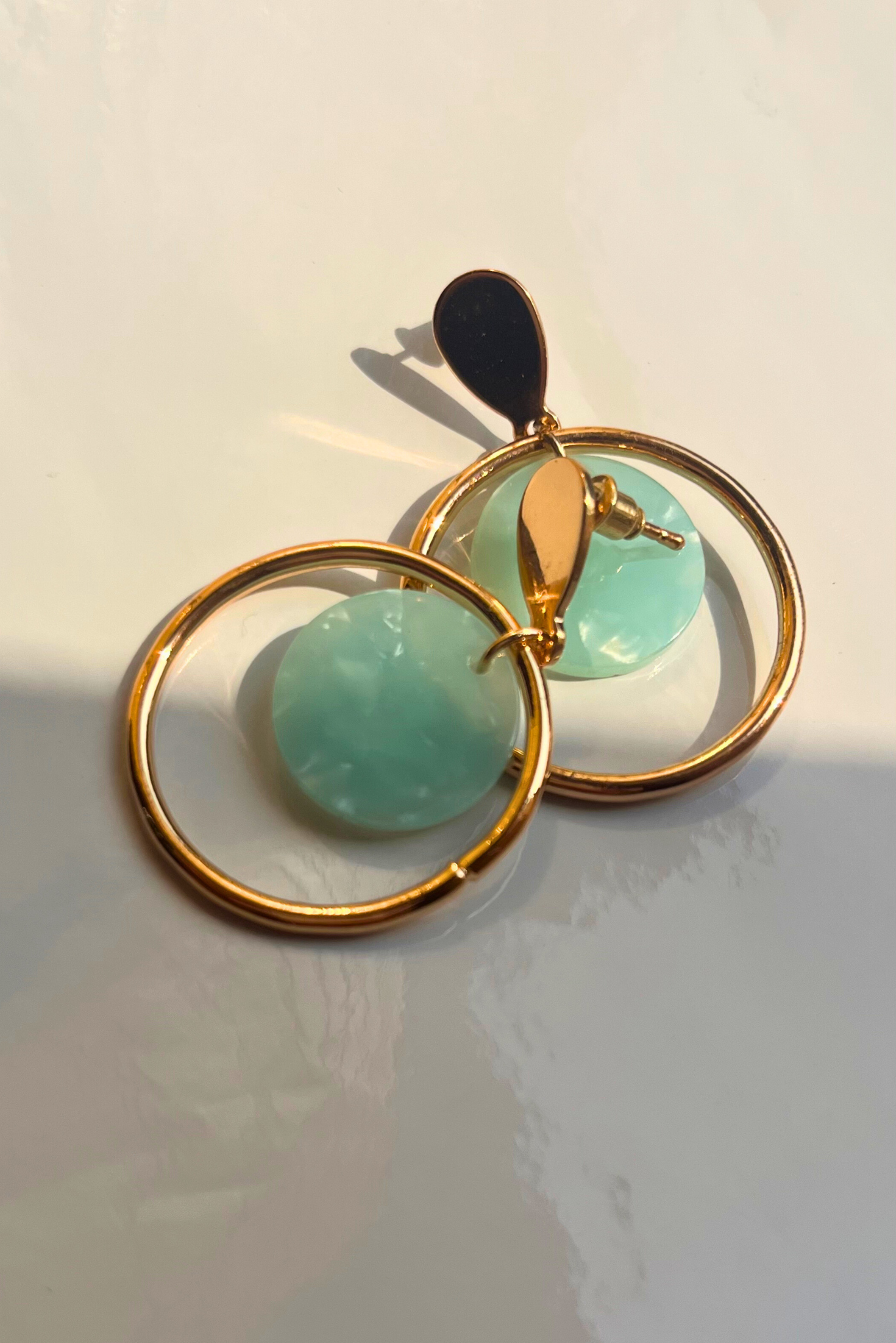 Seafoam Glamour Circular Earrings