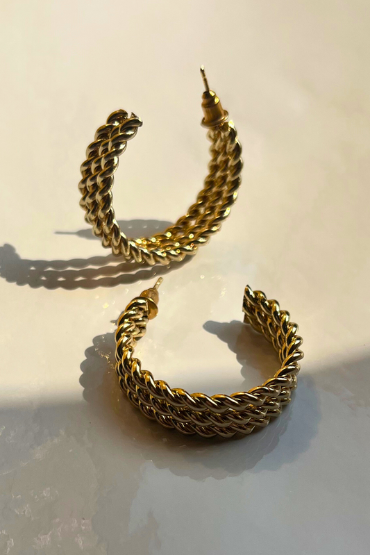 Triple Twist Hoop Earrings