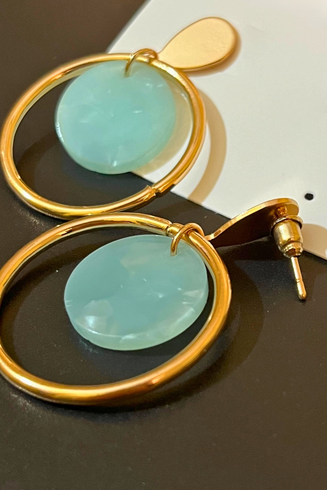 Seafoam Glamour Circular Earrings