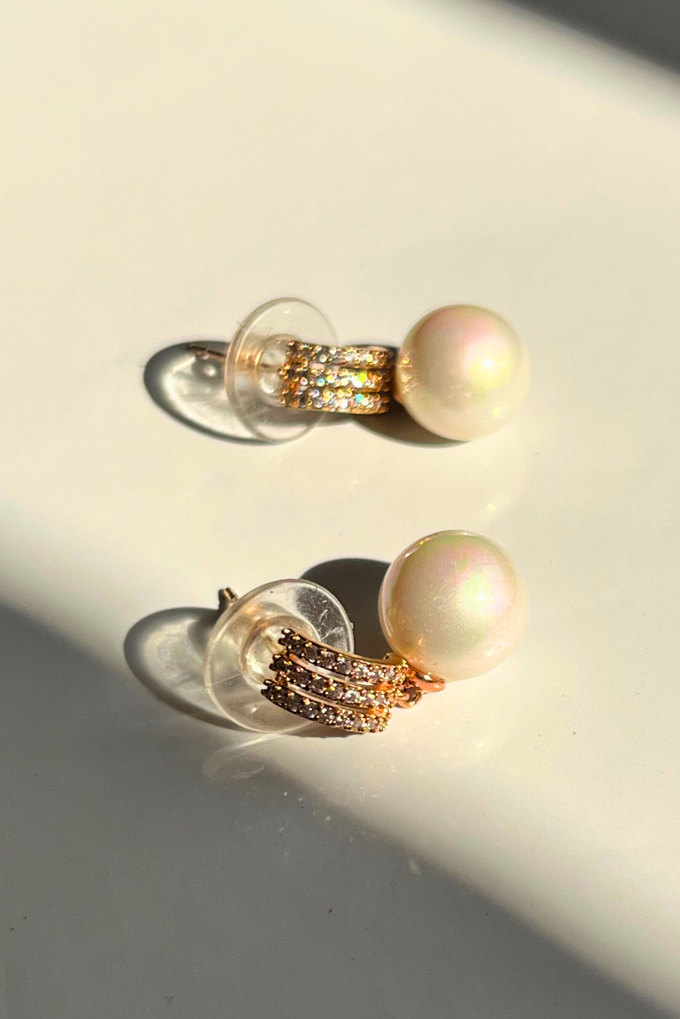 Sparkling Pearl Drop Earrings