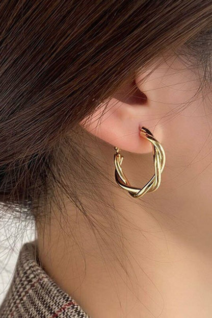 Golden Swirl Hoops Earring