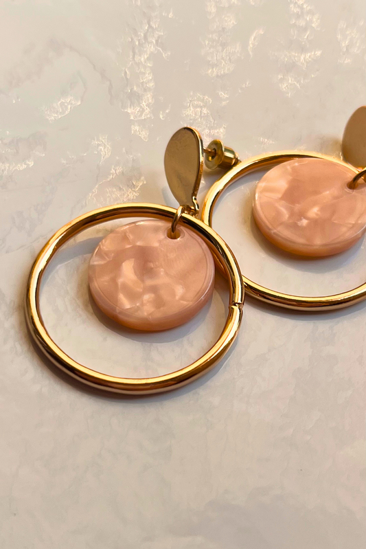 Sunset Peach Circular Earrings