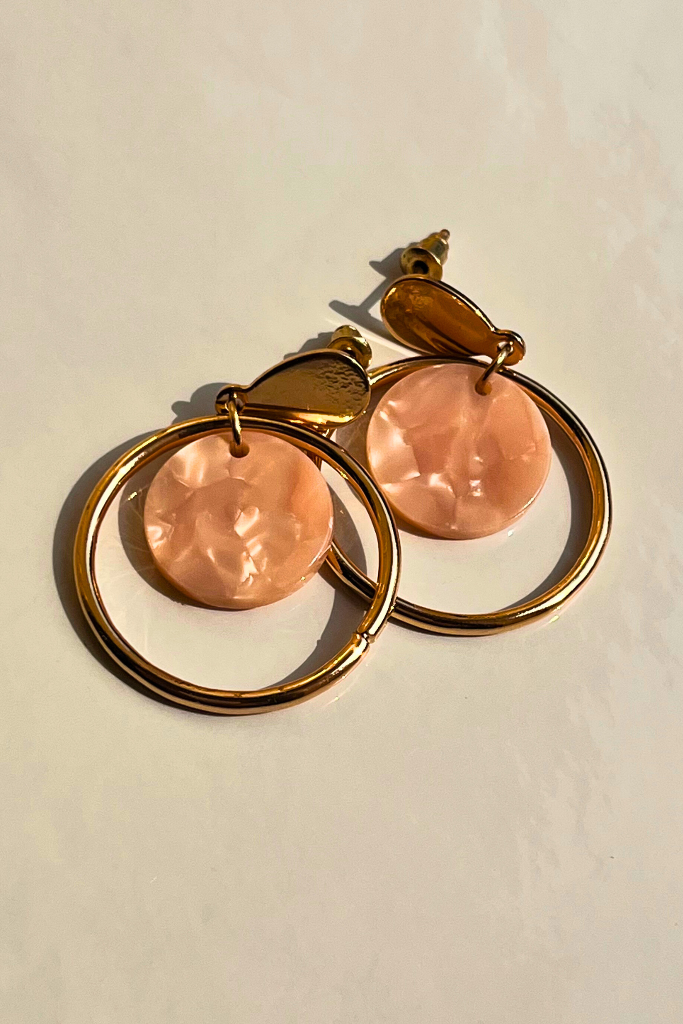 Sunset Peach Circular Earrings