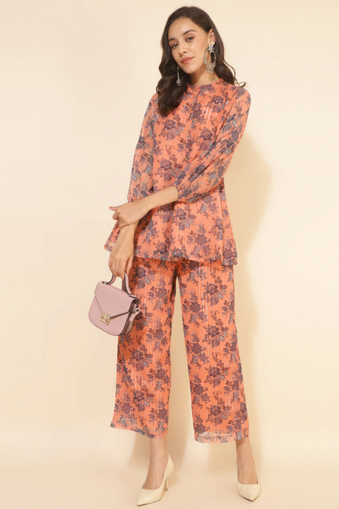 Apricot Elegance Coord Set